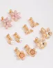 Gold Pretty Flower Clip On Earrings 5-Pack sold by lovisa