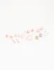 Pink Heart Flower & Butterfly Earrings 8-Pack sold by lovisa