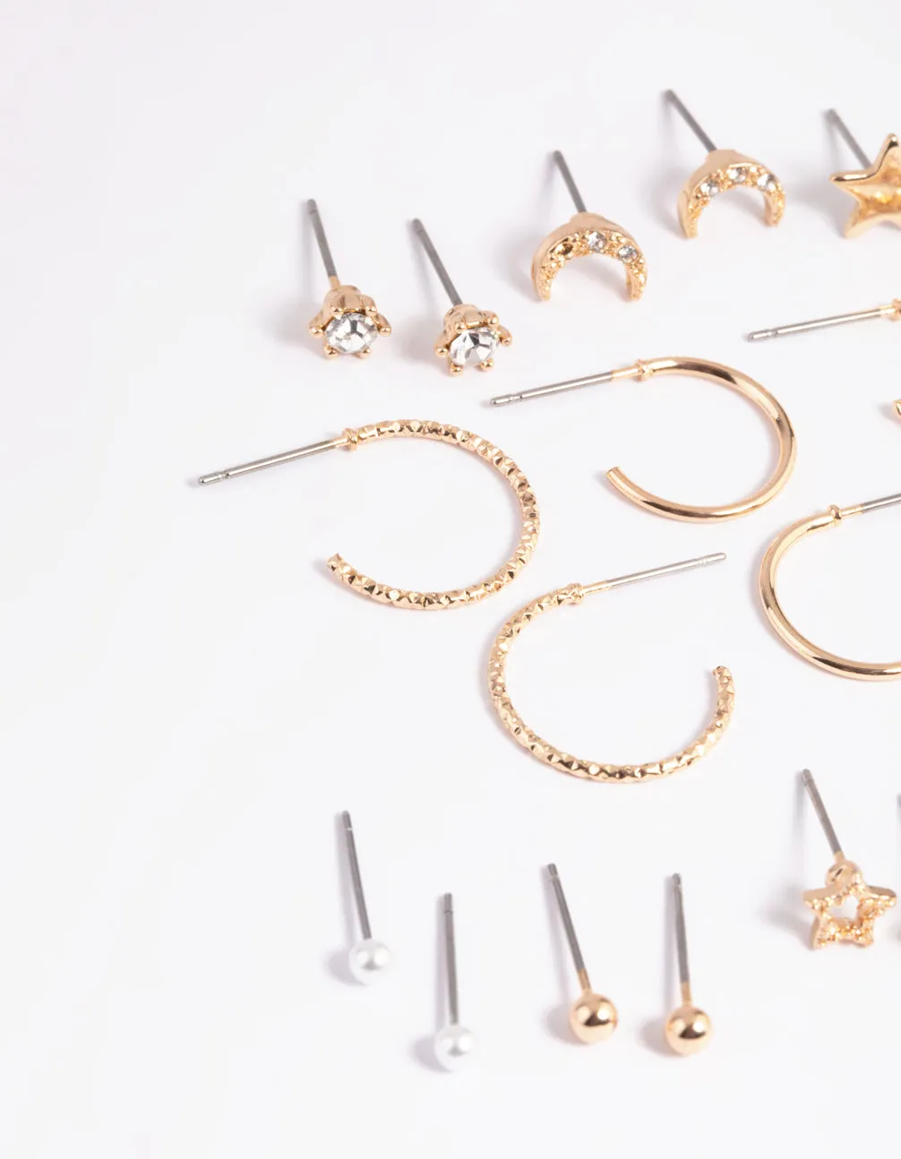 Gold Celestial Heart Stud Earring 12-Pack sold by lovisa product image thumbnail 2