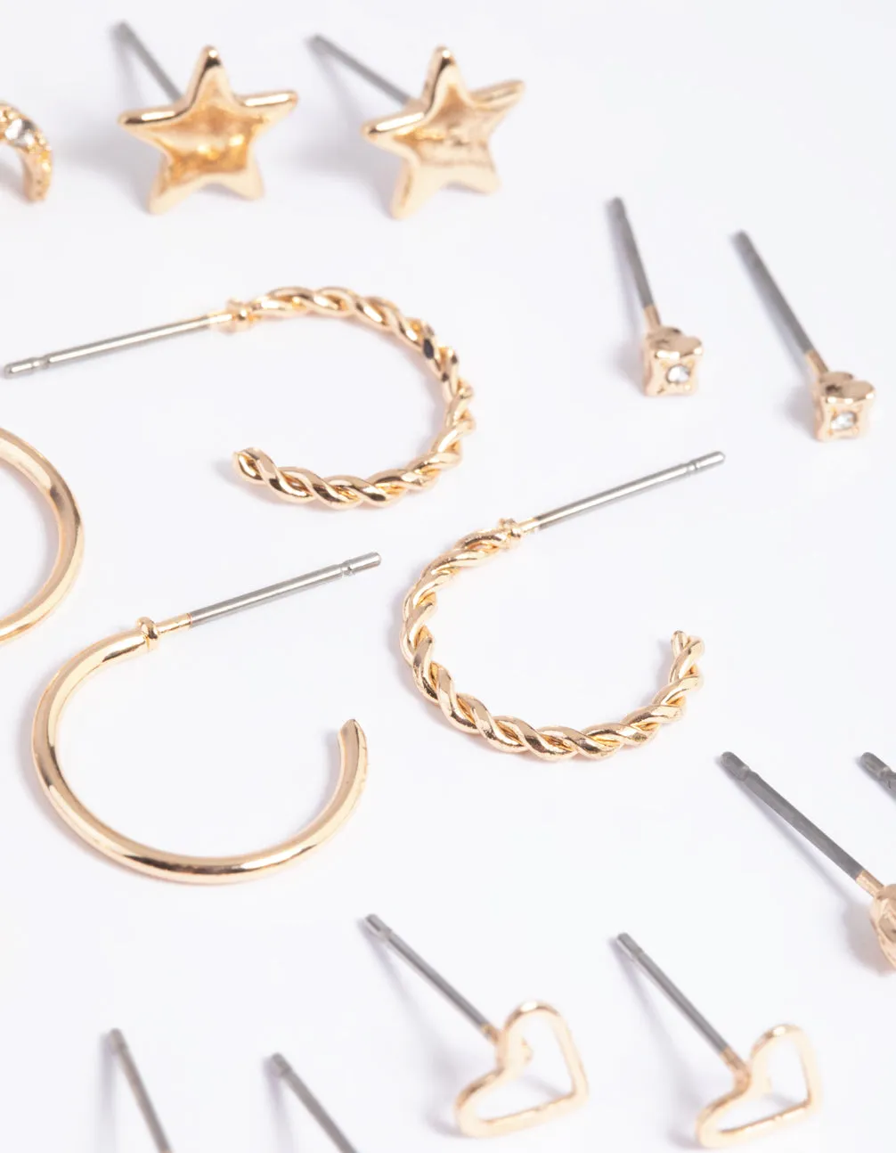 Gold Celestial Heart Stud Earring 12-Pack sold by lovisa product image thumbnail 3