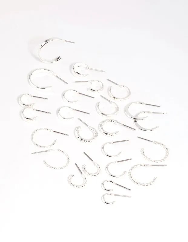 Silver Hoop Earring 12-Pack sold by lovisa