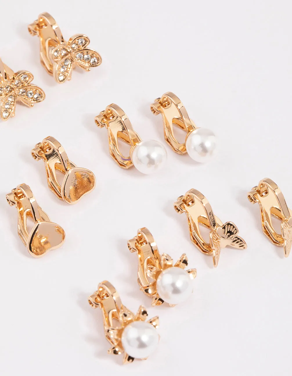 Gold Pretty Motif Clip On Earrings 5-Pack sold by lovisa product image thumbnail 2