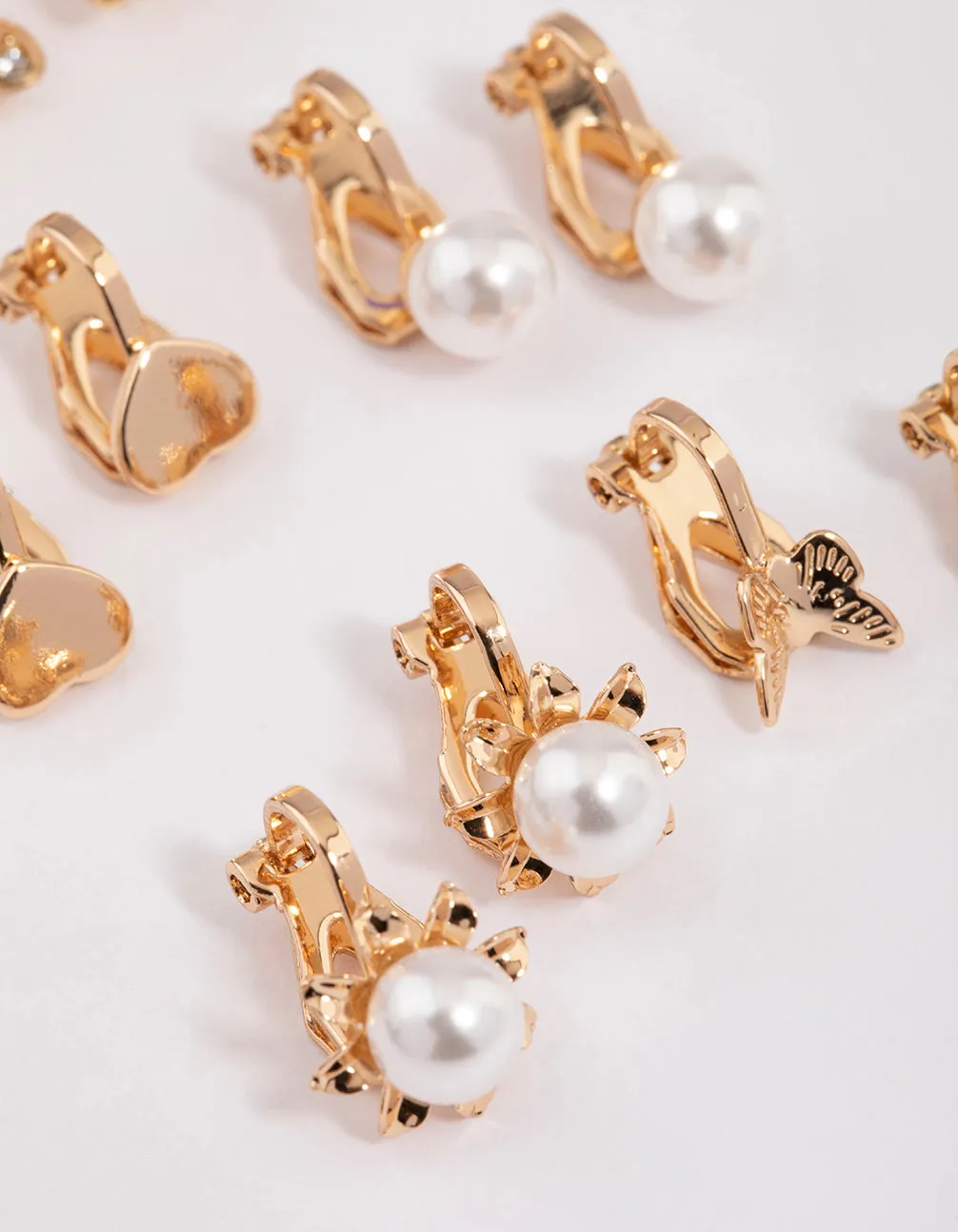 Gold Pretty Motif Clip On Earrings 5-Pack sold by lovisa product image thumbnail 3