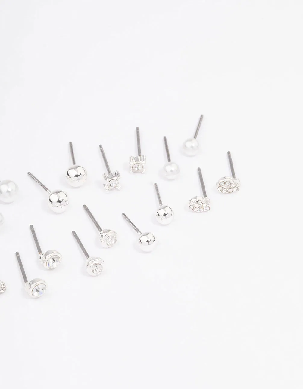 Silver Classic Pearl & Stone Earring 12-Pack sold by lovisa product image thumbnail 3