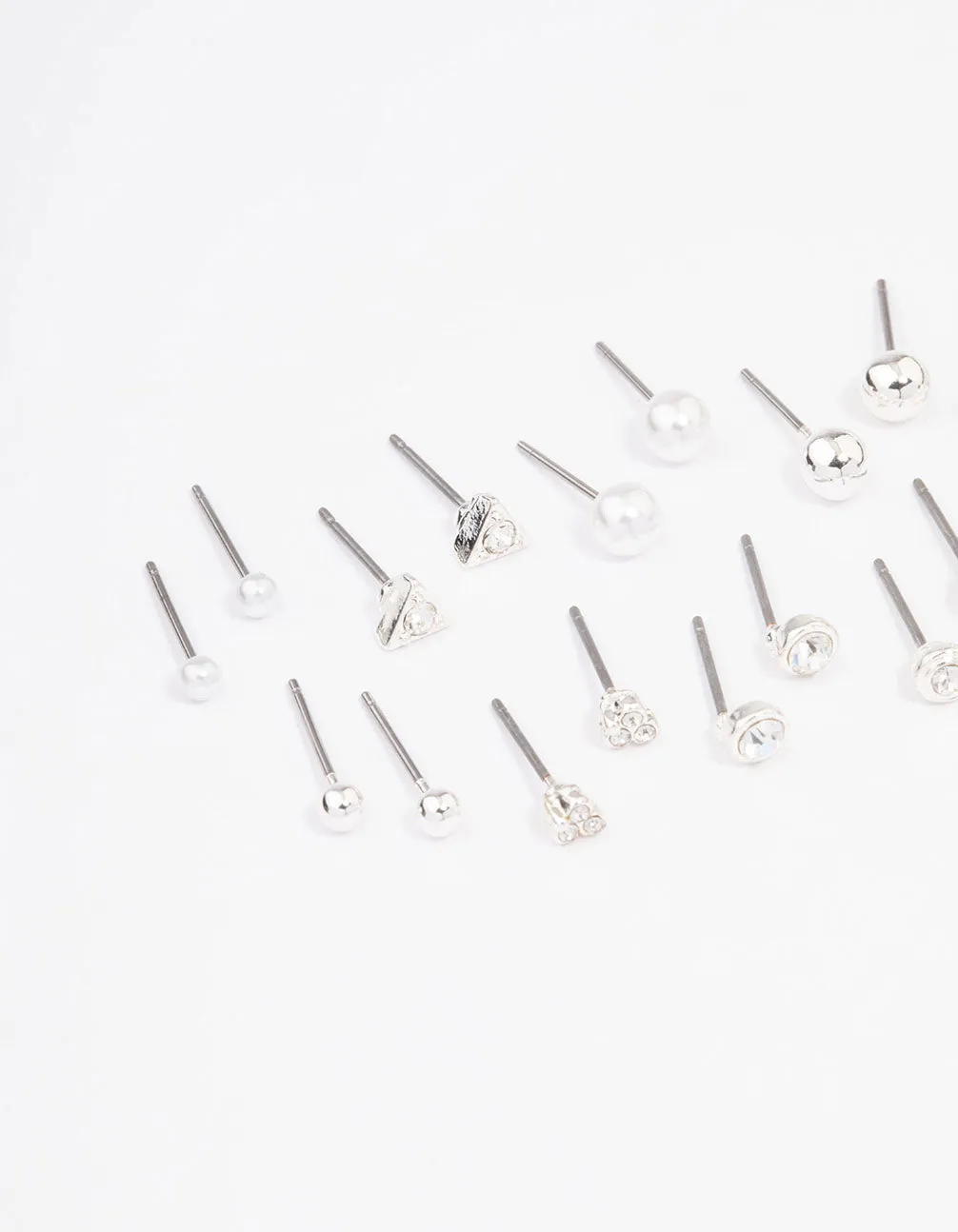 Silver Classic Pearl & Stone Earring 12-Pack sold by lovisa product image thumbnail 2