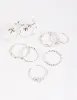 Silver Leaves Ring Stack 8-Pack sold by lovisa
