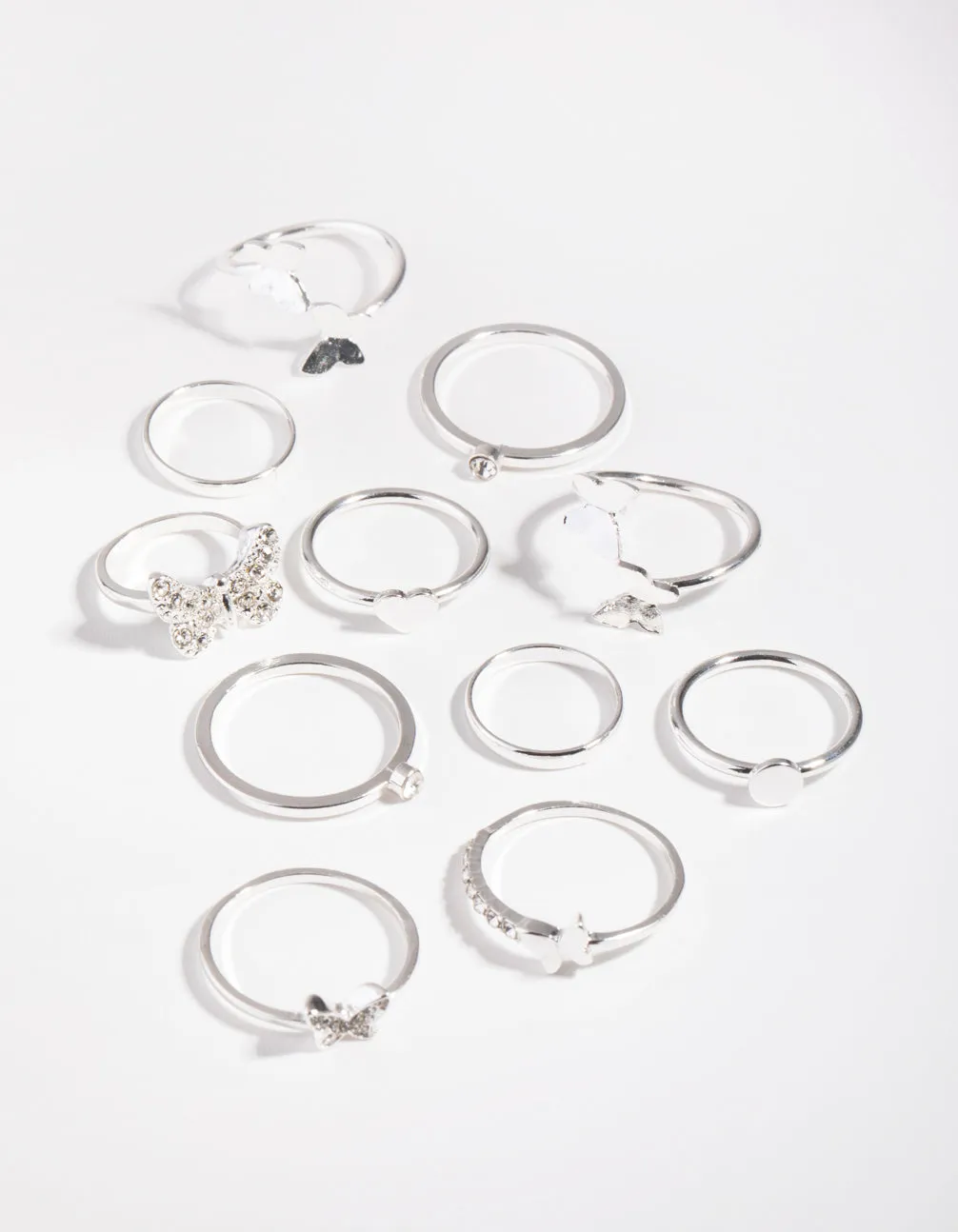 Silver Butterfly Wrap Rings 8-Pack sold by lovisa