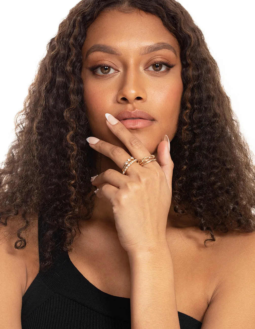 Gold Diamante Ring 8-Pack sold by lovisa product image thumbnail 2