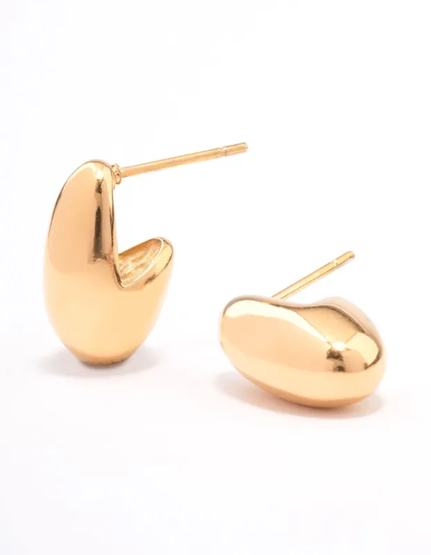 Gold Plated Surgical Steel Curved Bubble Stud Earrings sold by lovisa