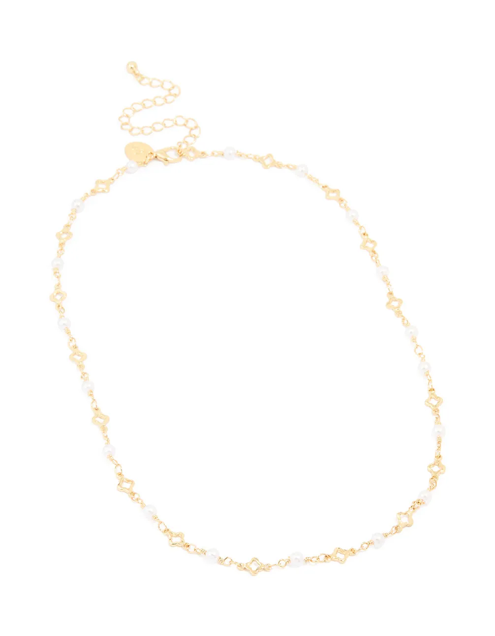 Gold Plated Pearl Flower Outline Necklace sold by lovisa product image thumbnail 2