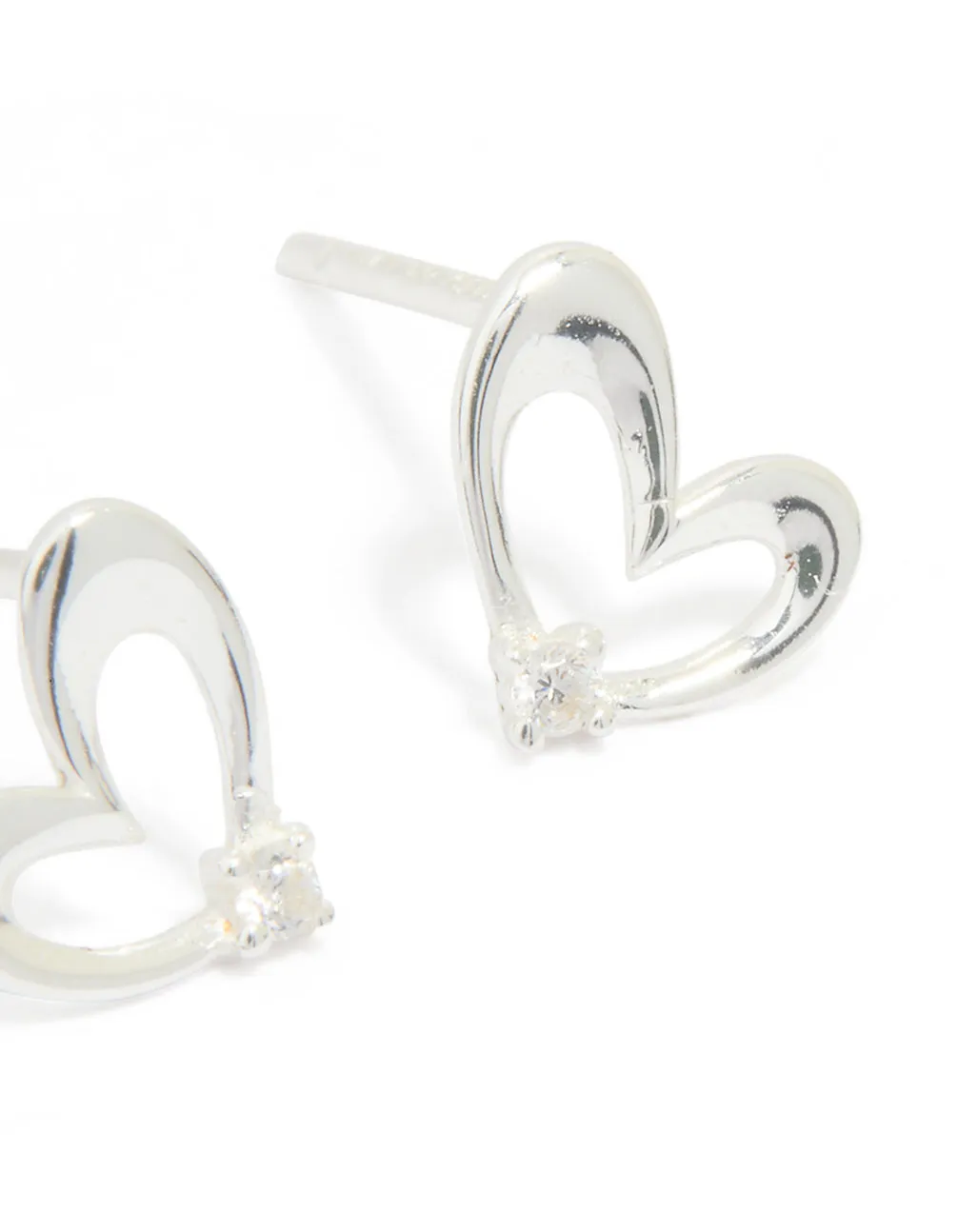 Sterling Silver Cubic Zirconia Heart Stud Earrings sold by lovisa product image thumbnail 3