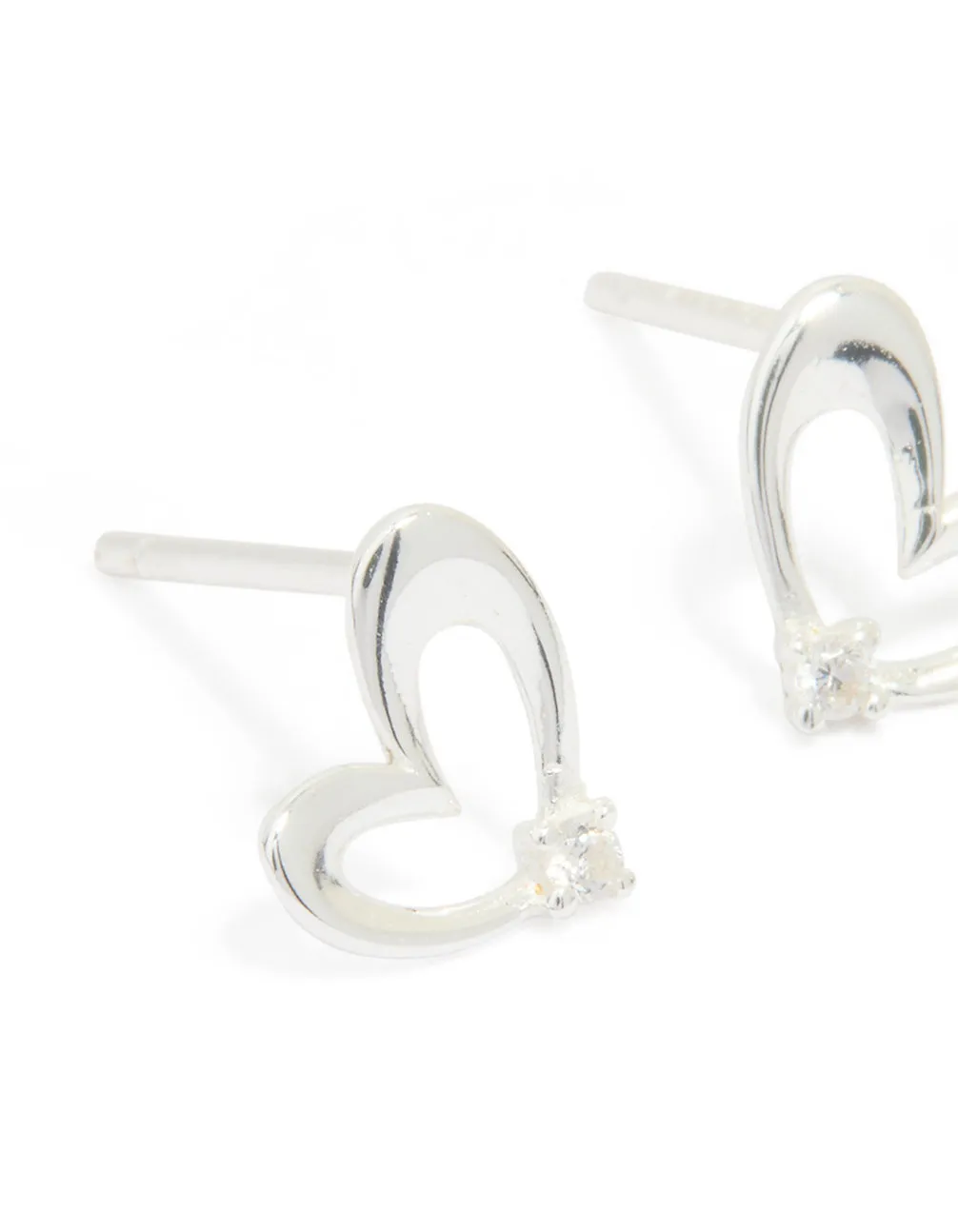 Sterling Silver Cubic Zirconia Heart Stud Earrings sold by lovisa product image thumbnail 2