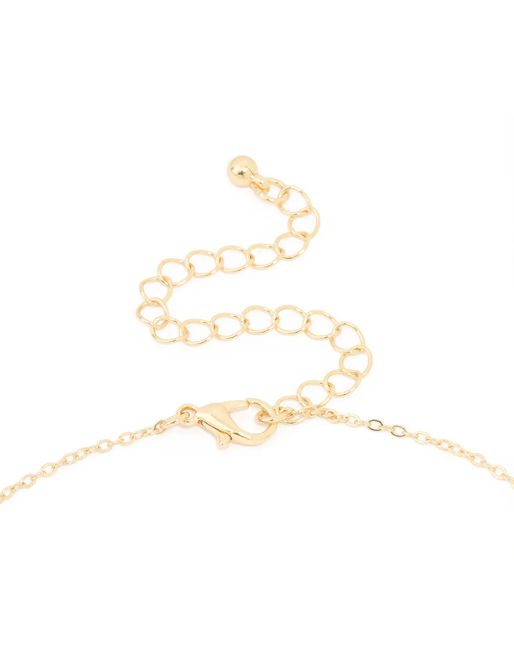 Gold Plated Diamante Outline Flower Pendant Necklace sold by lovisa product image thumbnail 3