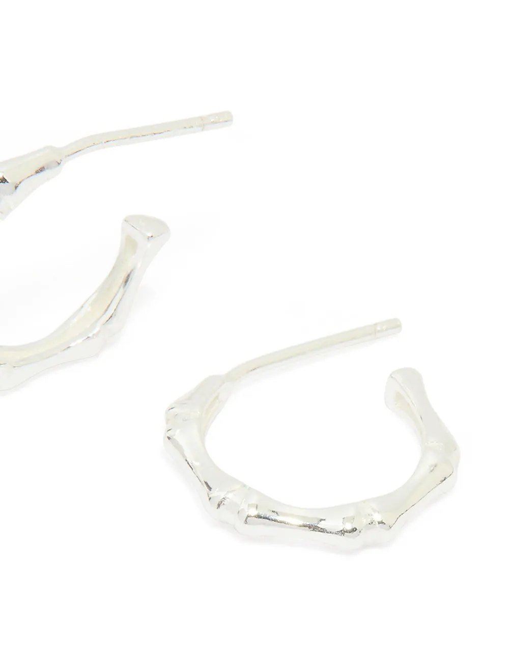 Sterling Silver Bamboo Hoop Earrings sold by lovisa product image thumbnail 3