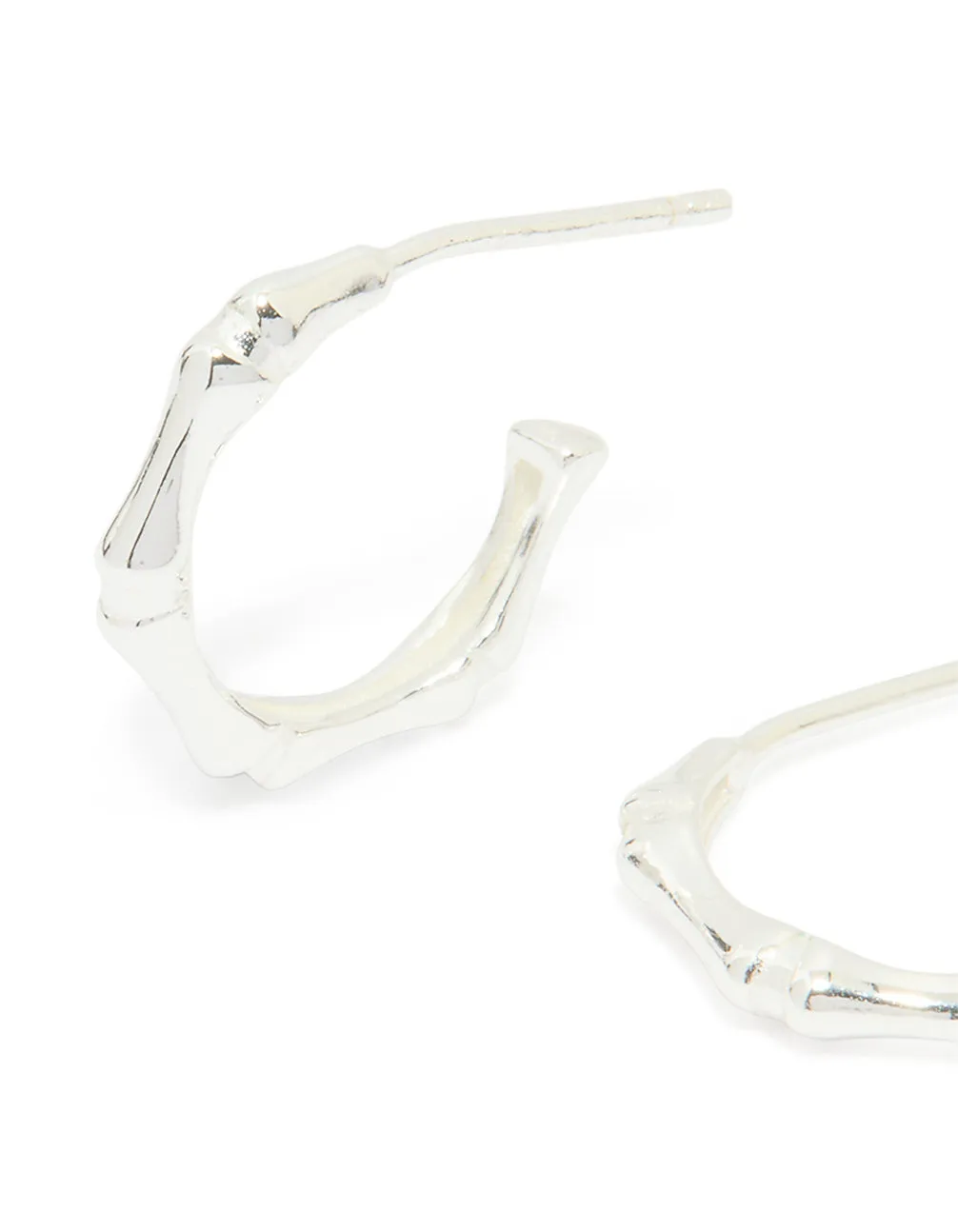 Sterling Silver Bamboo Hoop Earrings sold by lovisa product image thumbnail 2