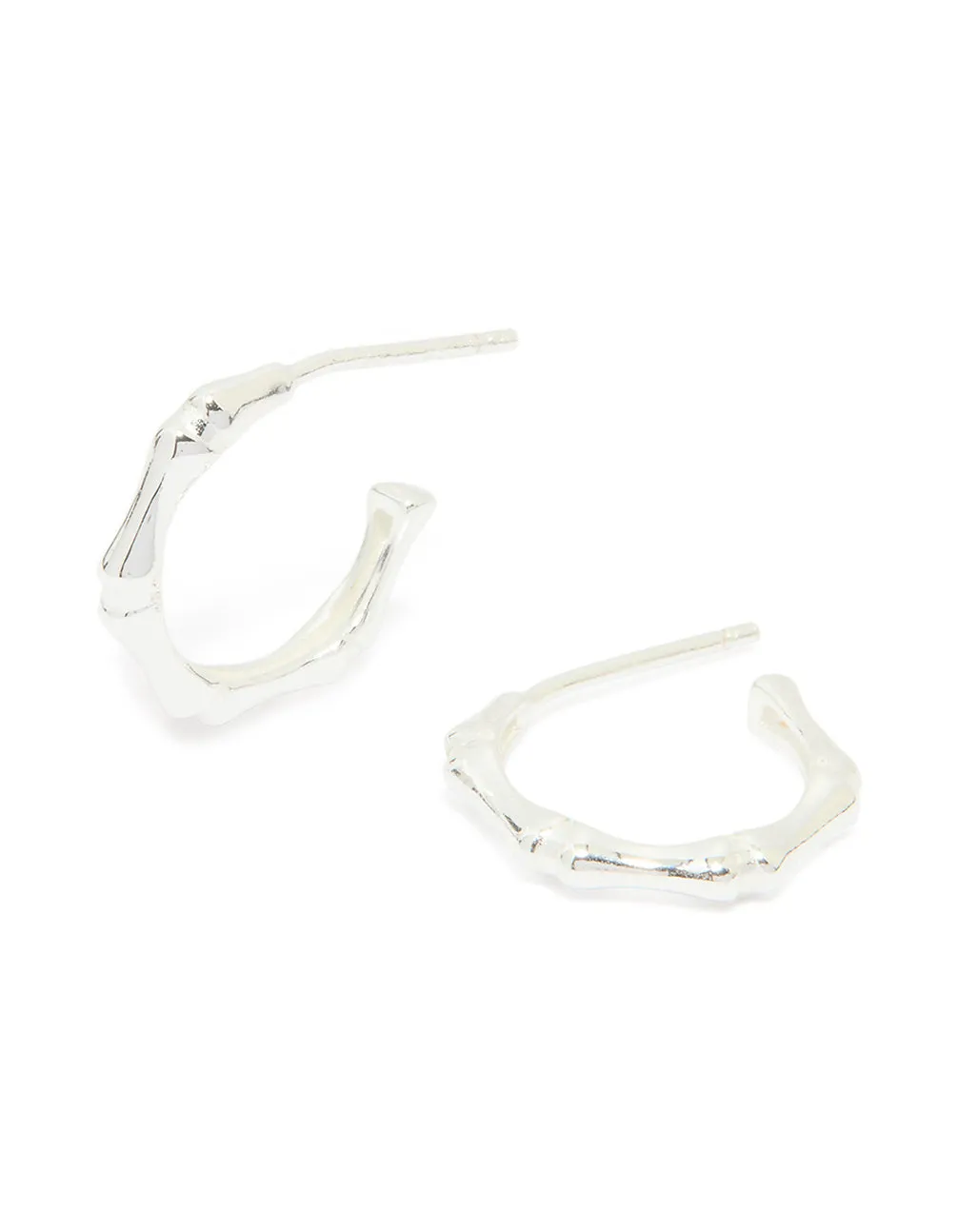 Sterling Silver Bamboo Hoop Earrings sold by lovisa