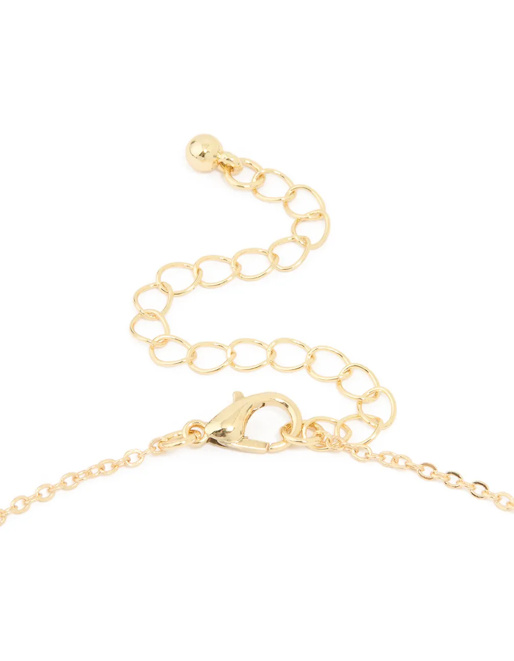 Gold Plated Cubic Zirconia Emerald Flower Trio Necklace sold by lovisa product image thumbnail 3