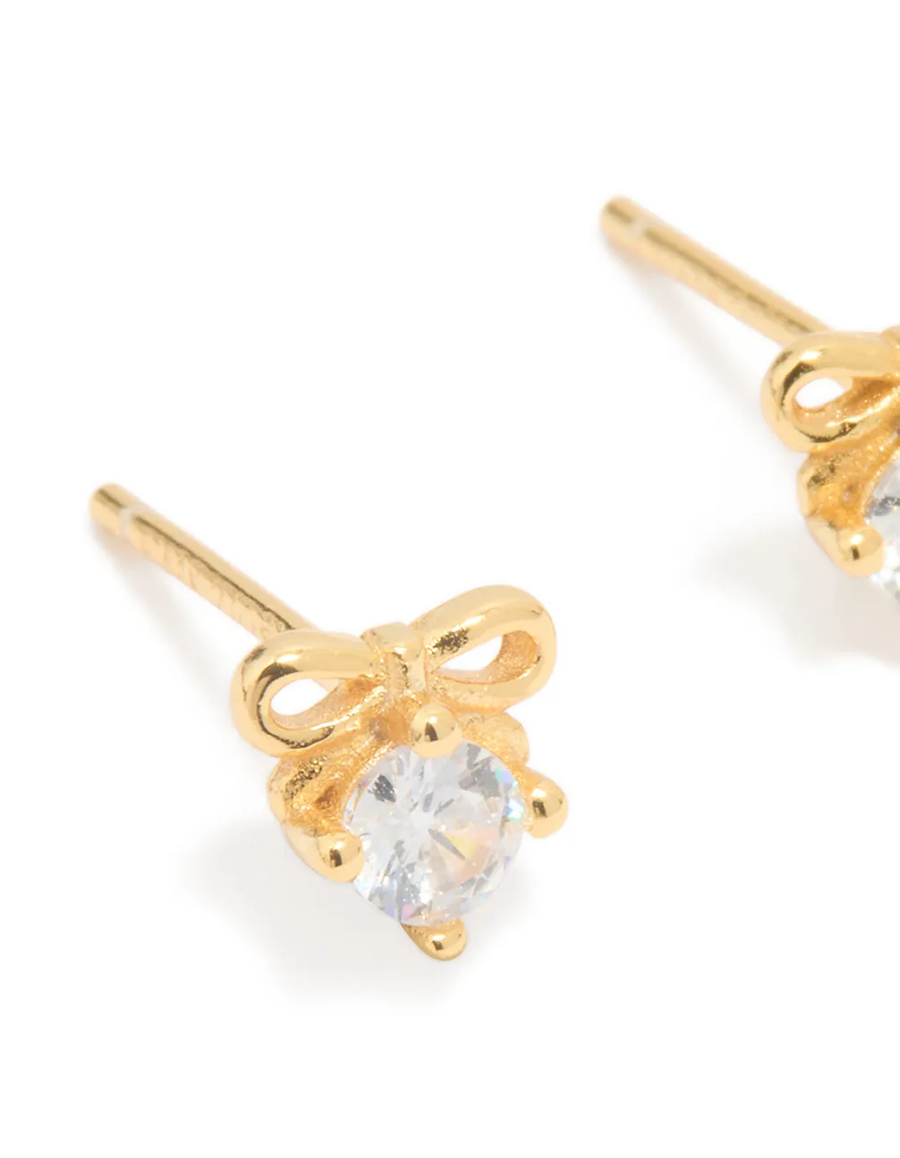 Gold Plated Sterling Silver Cubic Zirconia Bow Stud Earrings sold by lovisa product image thumbnail 2
