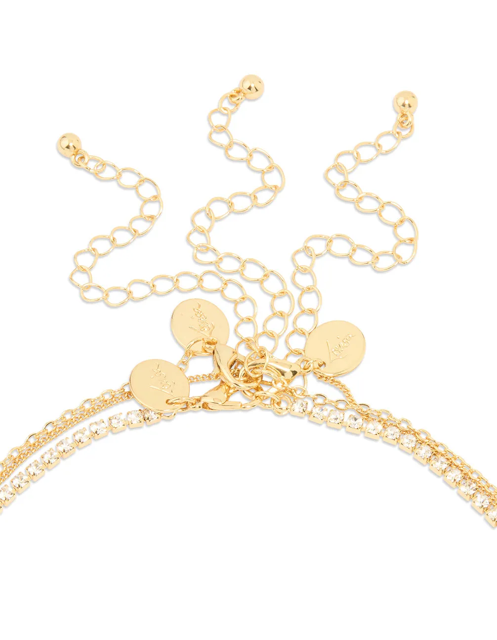 Gold Plated Diamante & Pearl Pendant Layered Necklace sold by lovisa product image thumbnail 3