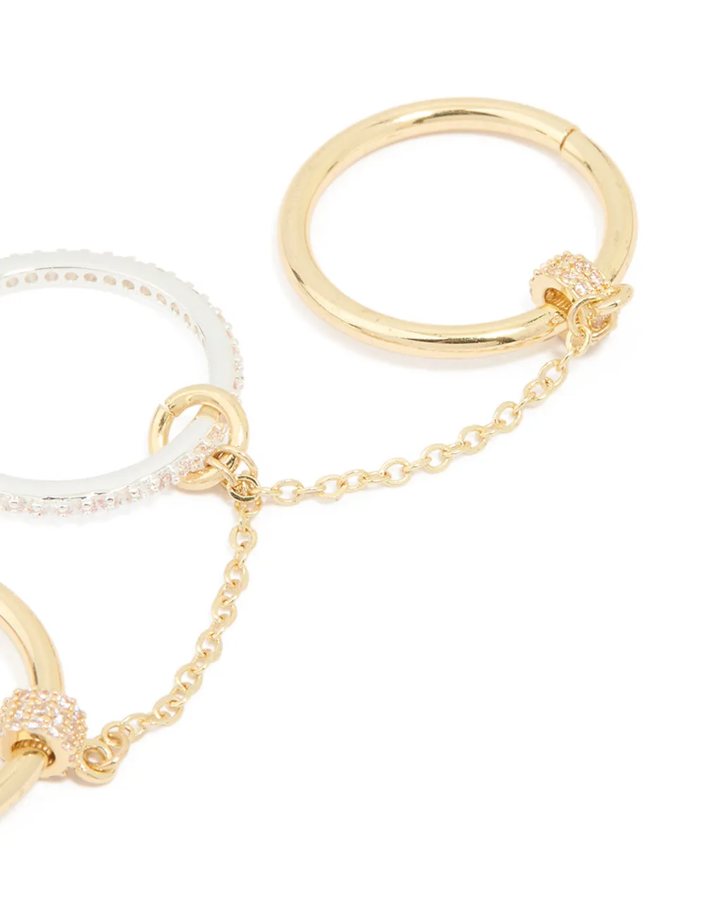 Mixed Metal Cubic Zirconia Multi-Chain Connected Ring sold by lovisa product image thumbnail 3