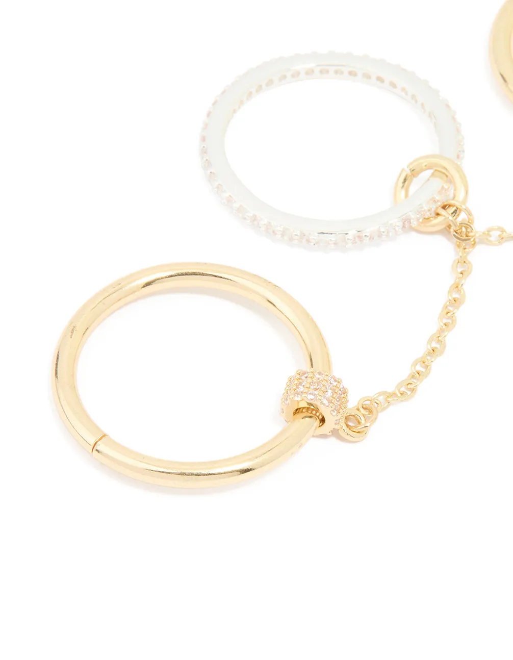 Mixed Metal Cubic Zirconia Multi-Chain Connected Ring sold by lovisa product image thumbnail 2