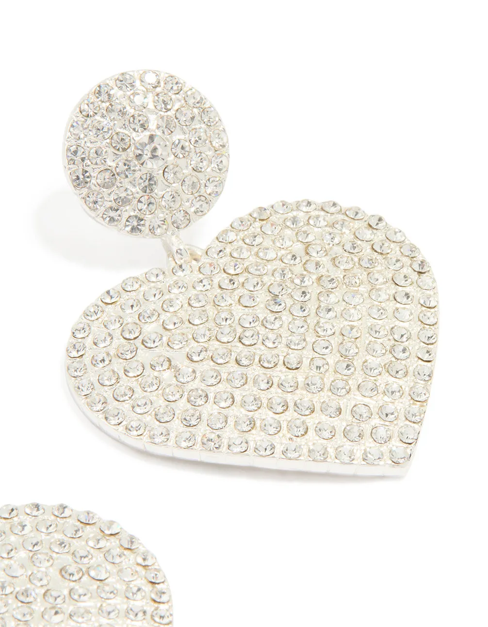 Silver Diamante Heart Drop Stud Earrings sold by lovisa product image thumbnail 3