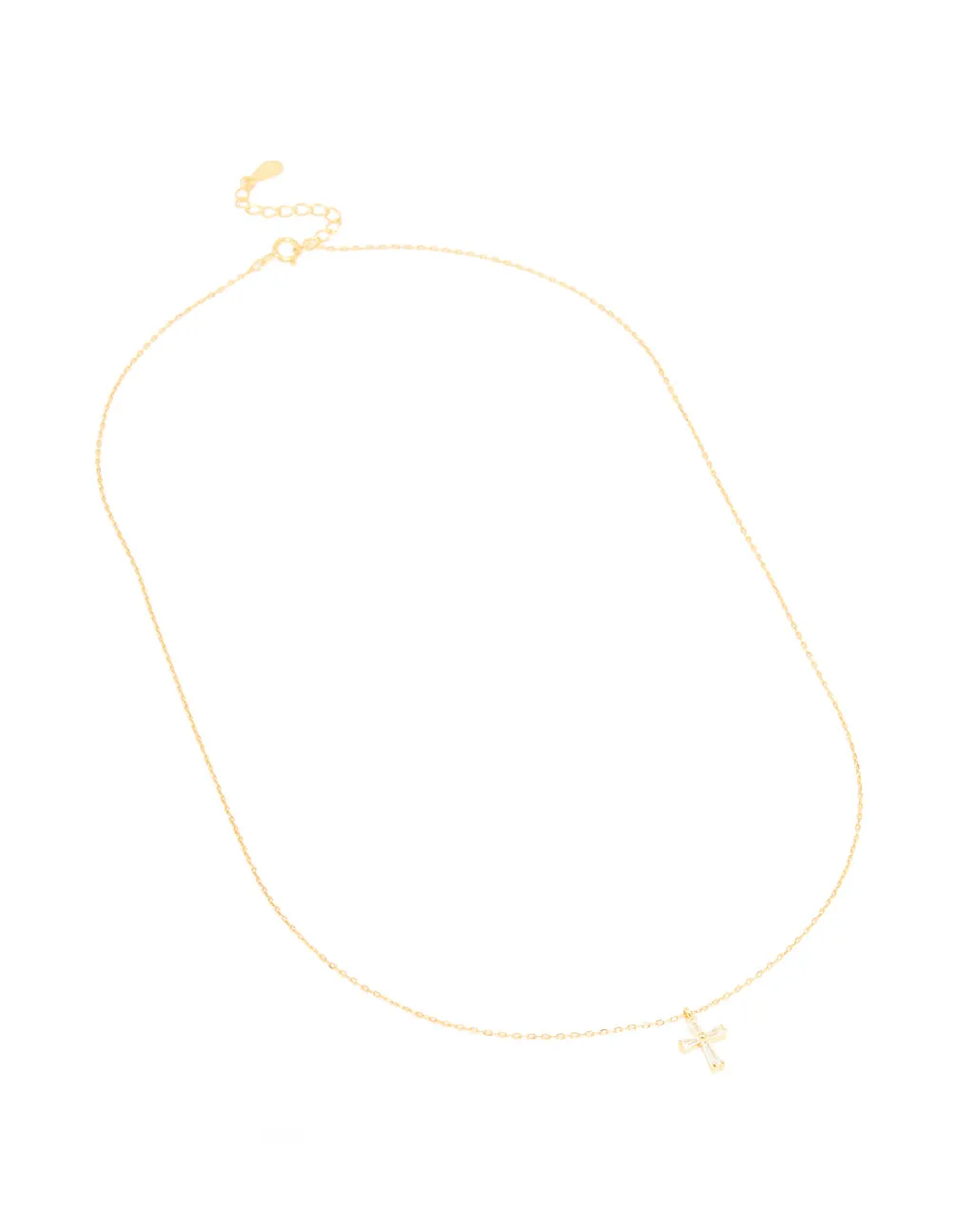 Gold Plated Sterling Silver Cubic Zirconia Cross Necklace sold by lovisa product image thumbnail 2