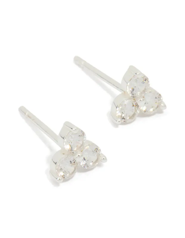 Sterling Silver Cubic Zirconia Trio Stud Earrings sold by lovisa