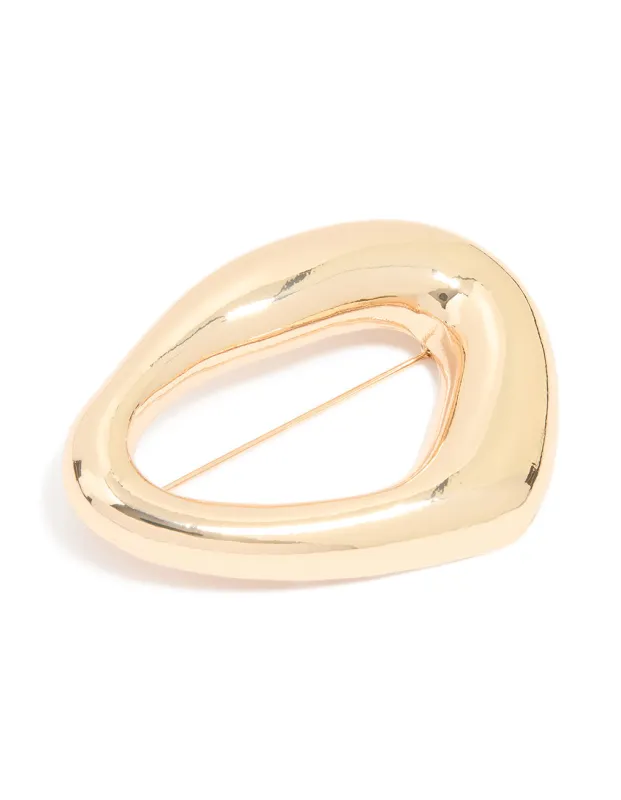 Gold Organic Oval Brooch sold by lovisa