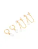Gold Pearl Huggie & Chain Stud Earrings 2-Pack sold by lovisa