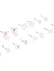 Silver Pink Diamante Heart & Bow Mixed Earrings 8-Pack sold by lovisa
