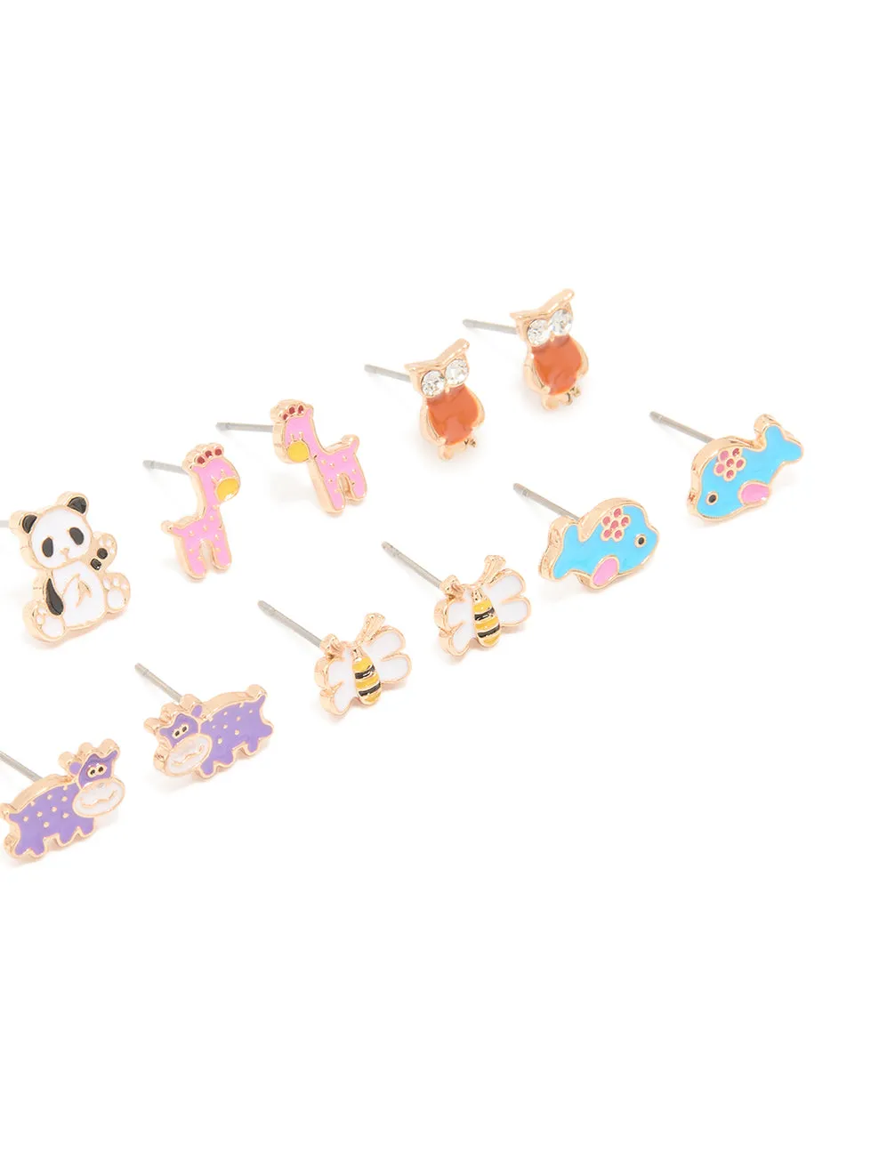 Gold Zoo Animal Stud Earrings 8-Pack sold by lovisa product image thumbnail 2