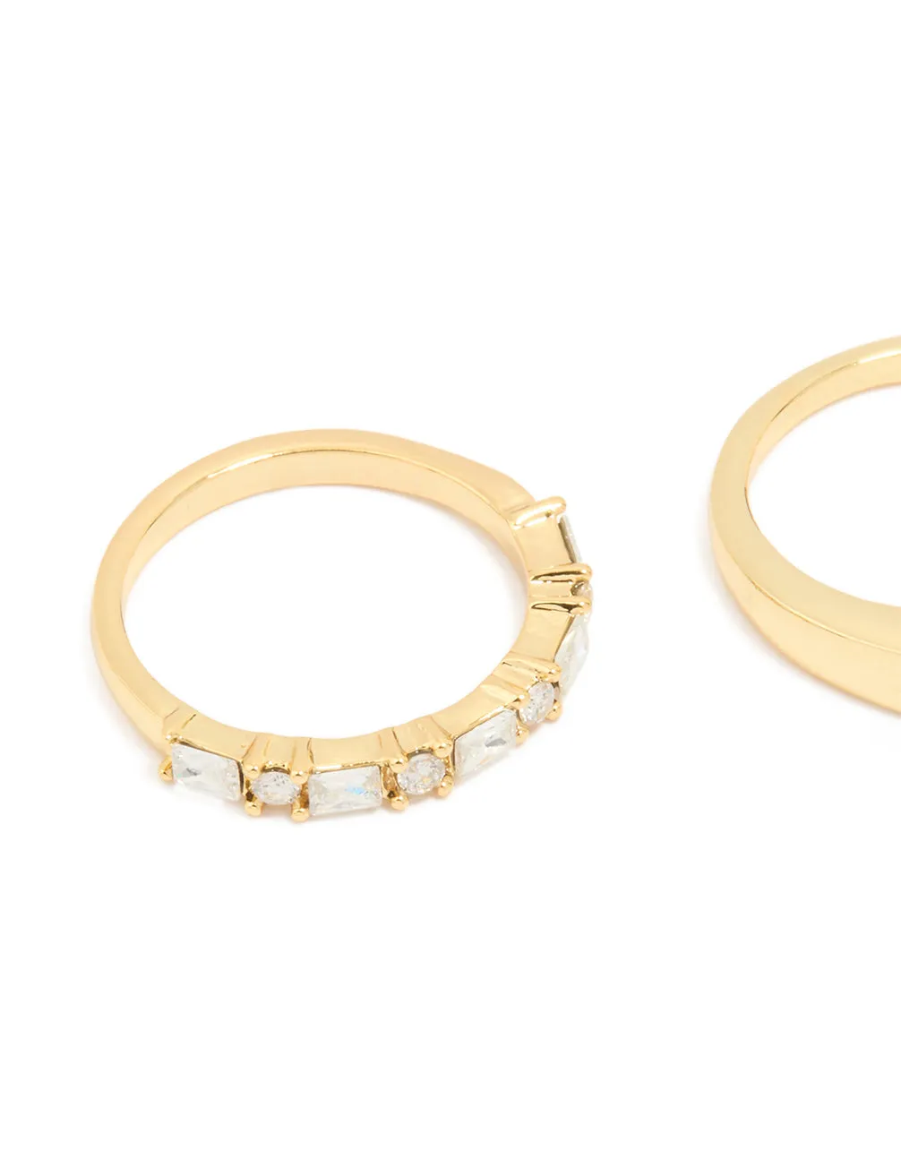 Gold Plated Diamante Inlay & Band Rings 4-Pack sold by lovisa product image thumbnail 2
