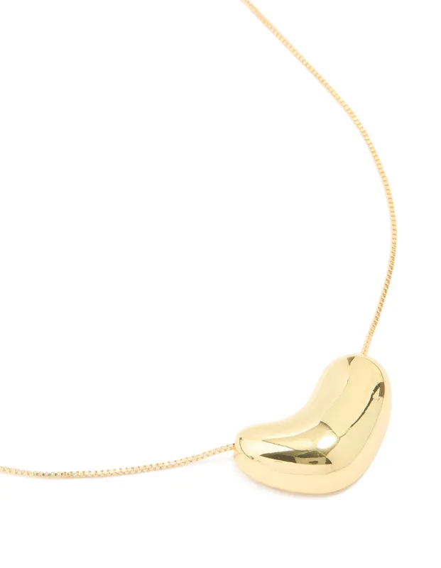 Gold Plated Brass Molten Pebble Pendant Necklace sold by lovisa