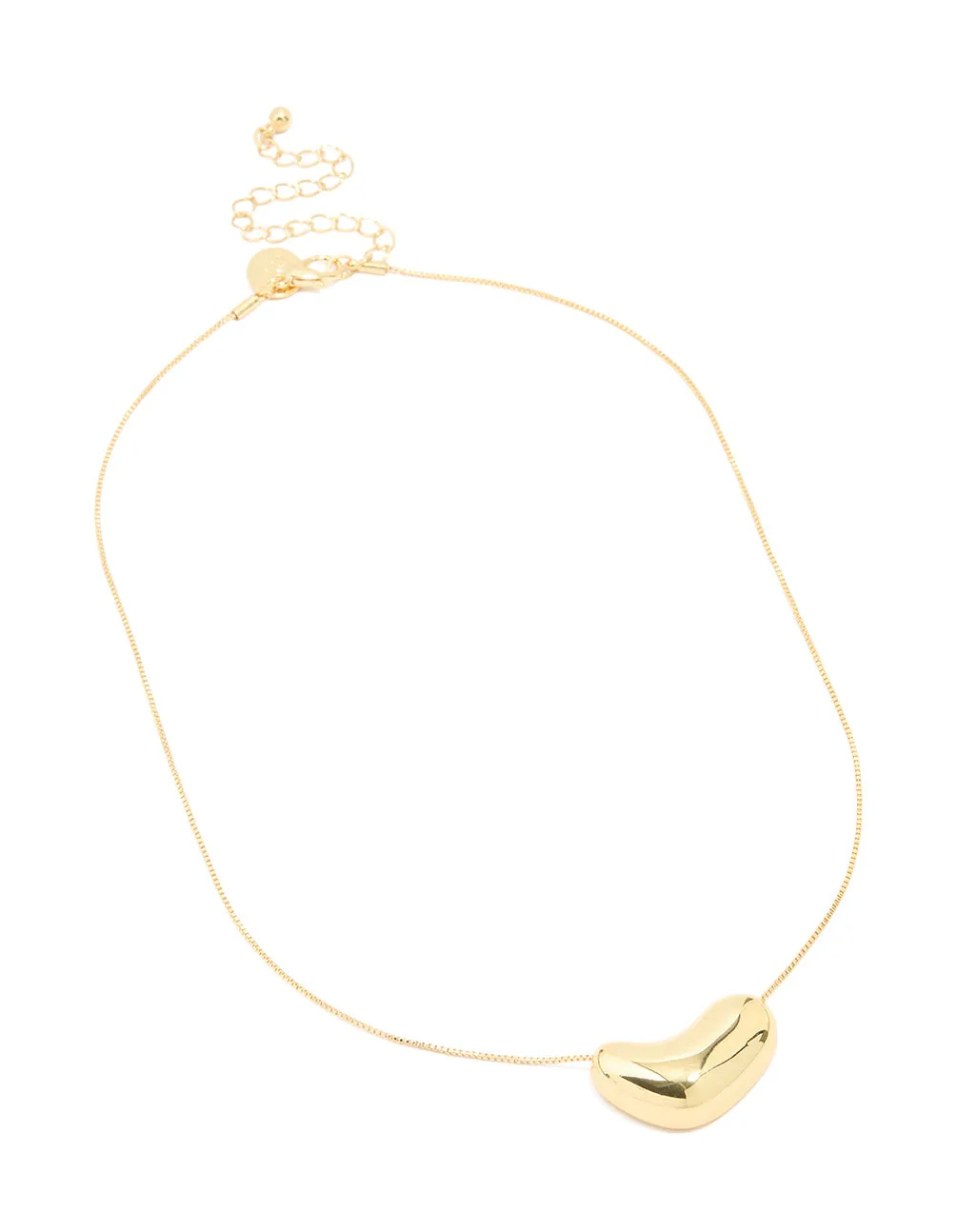 Gold Plated Brass Molten Pebble Pendant Necklace sold by lovisa product image thumbnail 2
