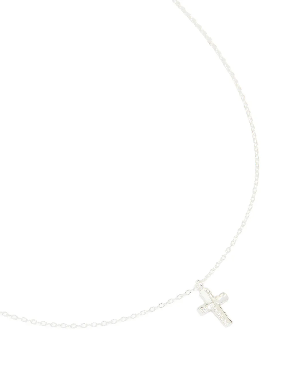 Sterling Silver Cubic Zirconia Cross Pendant Necklace sold by lovisa