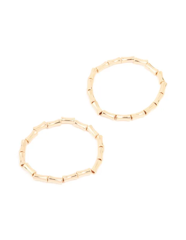 Gold Bamboo Stretch Bracelets 2-Pack sold by lovisa