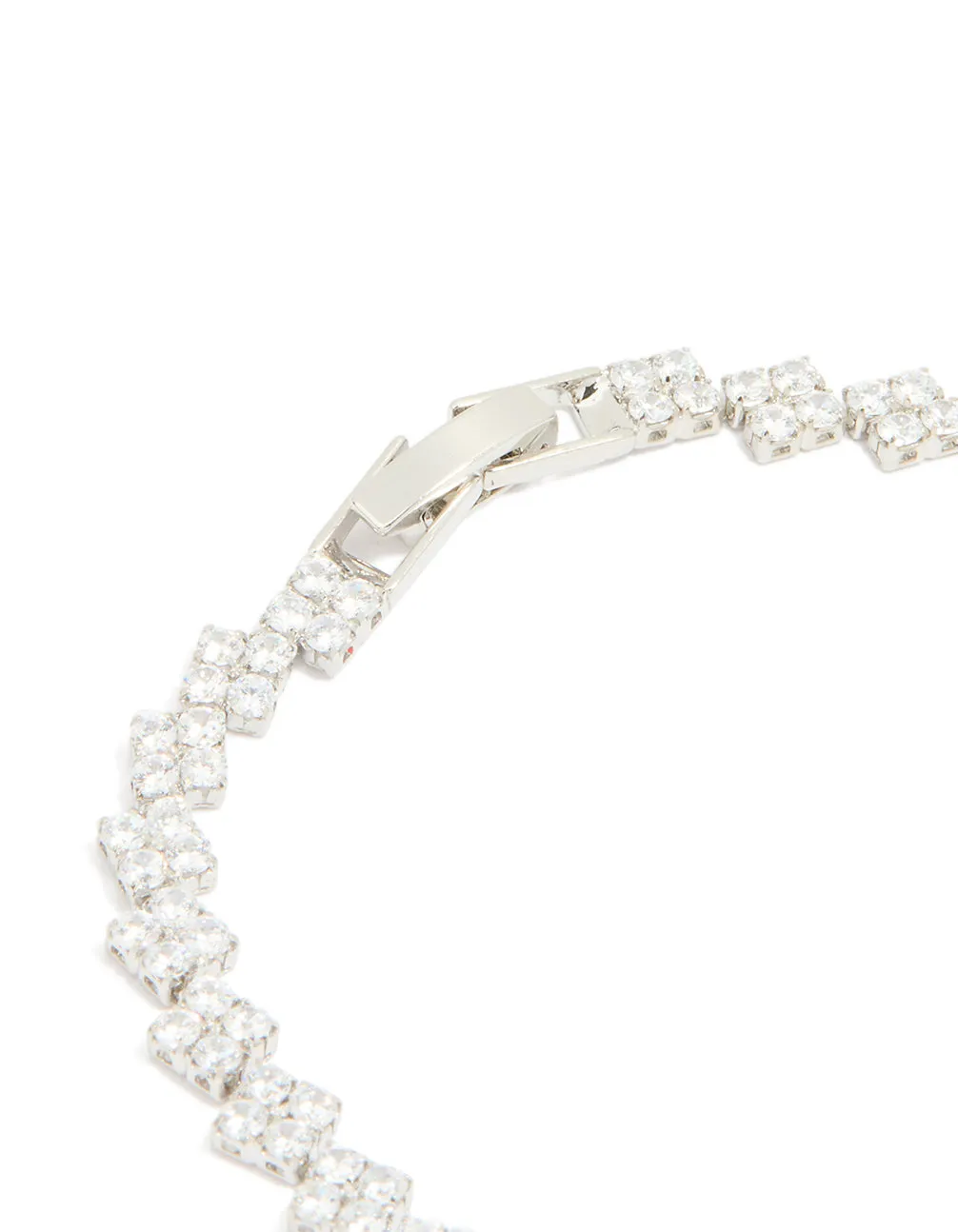 Silver Cubic Zirconia Rectangular Tennis Bracelet sold by lovisa product image thumbnail 3