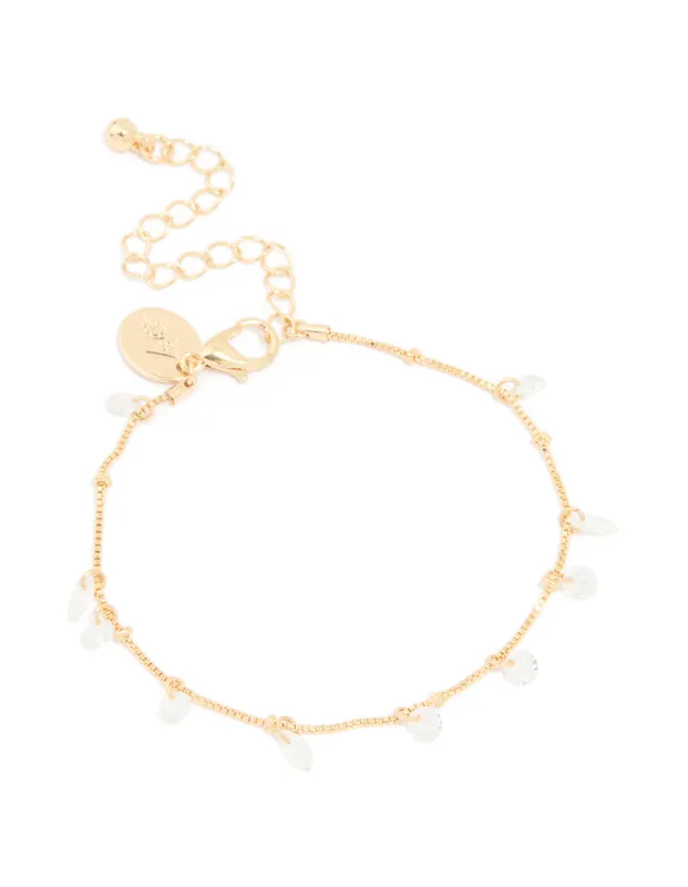 Gold Cubic Zirconia Cluster Y Bracelet sold by lovisa