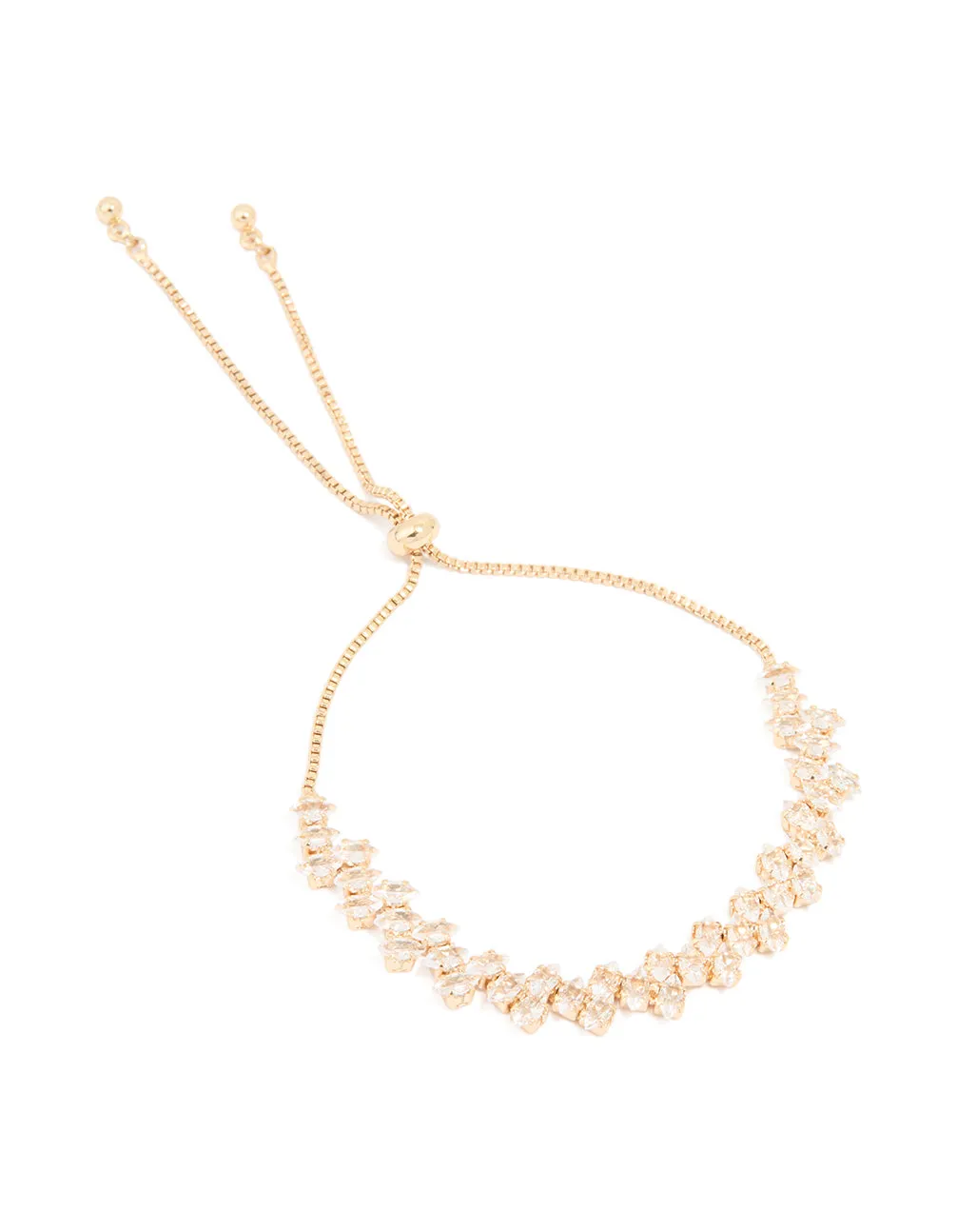 Gold Cubic Zirconia Round Toggle Bracelet sold by lovisa