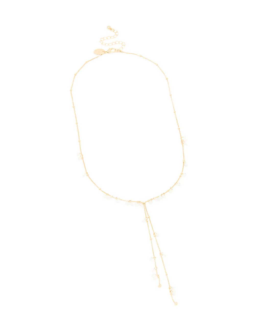 Gold Cubic Zirconia Cluster Y-Necklace sold by lovisa