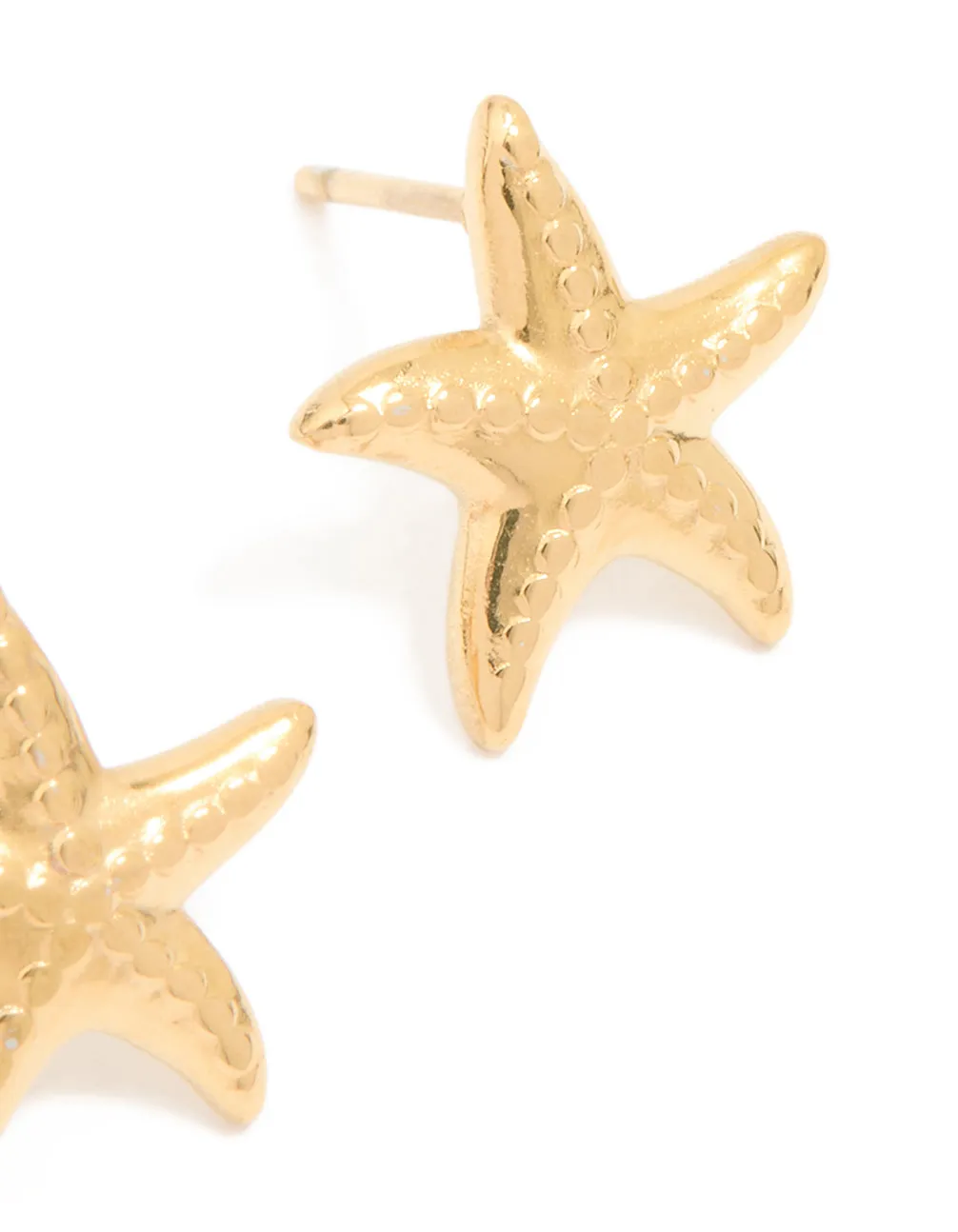 Waterproof Gold Plated Stainless Steel Textured Starfish Stud Earrings sold by lovisa product image thumbnail 3