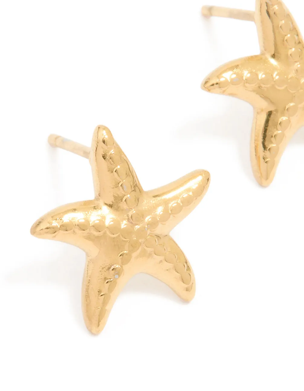 Waterproof Gold Plated Stainless Steel Textured Starfish Stud Earrings sold by lovisa product image thumbnail 2