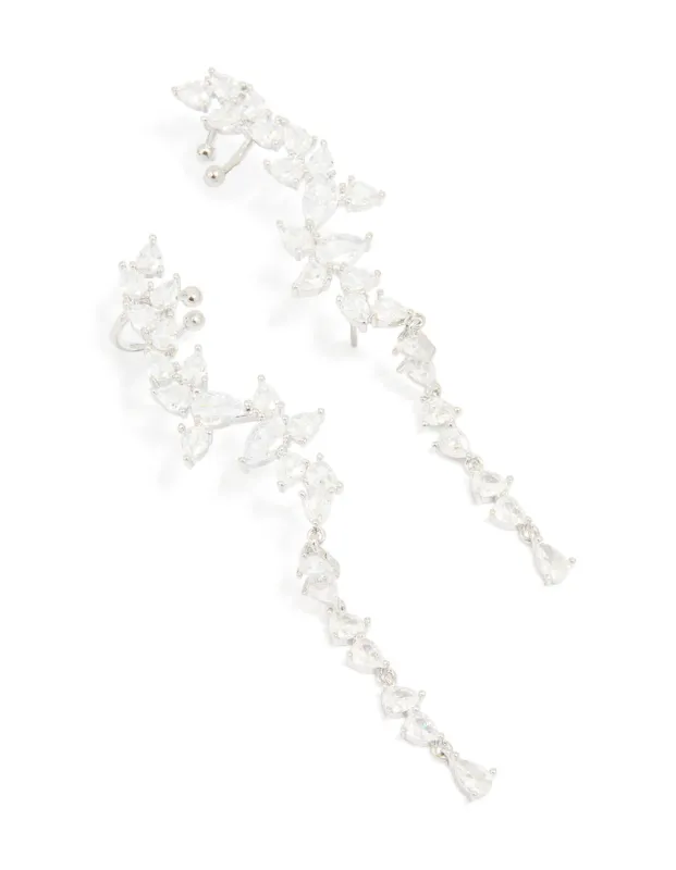 Silver Cubic Zirconia Crawler Stud Earrings sold by lovisa