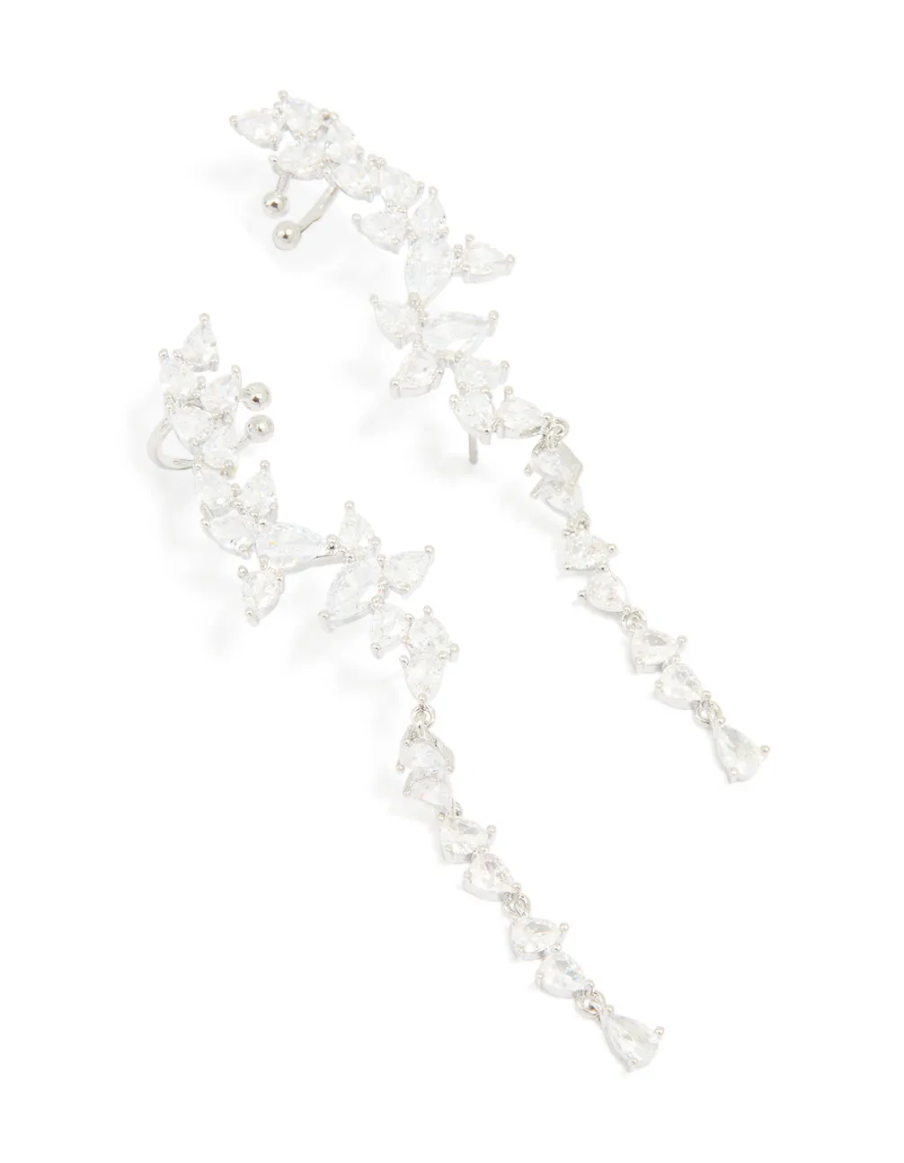 Silver Cubic Zirconia Crawler Stud Earrings sold by lovisa