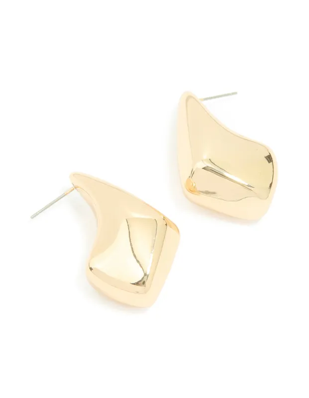 Gold Angular Teardrop Earrings sold by lovisa