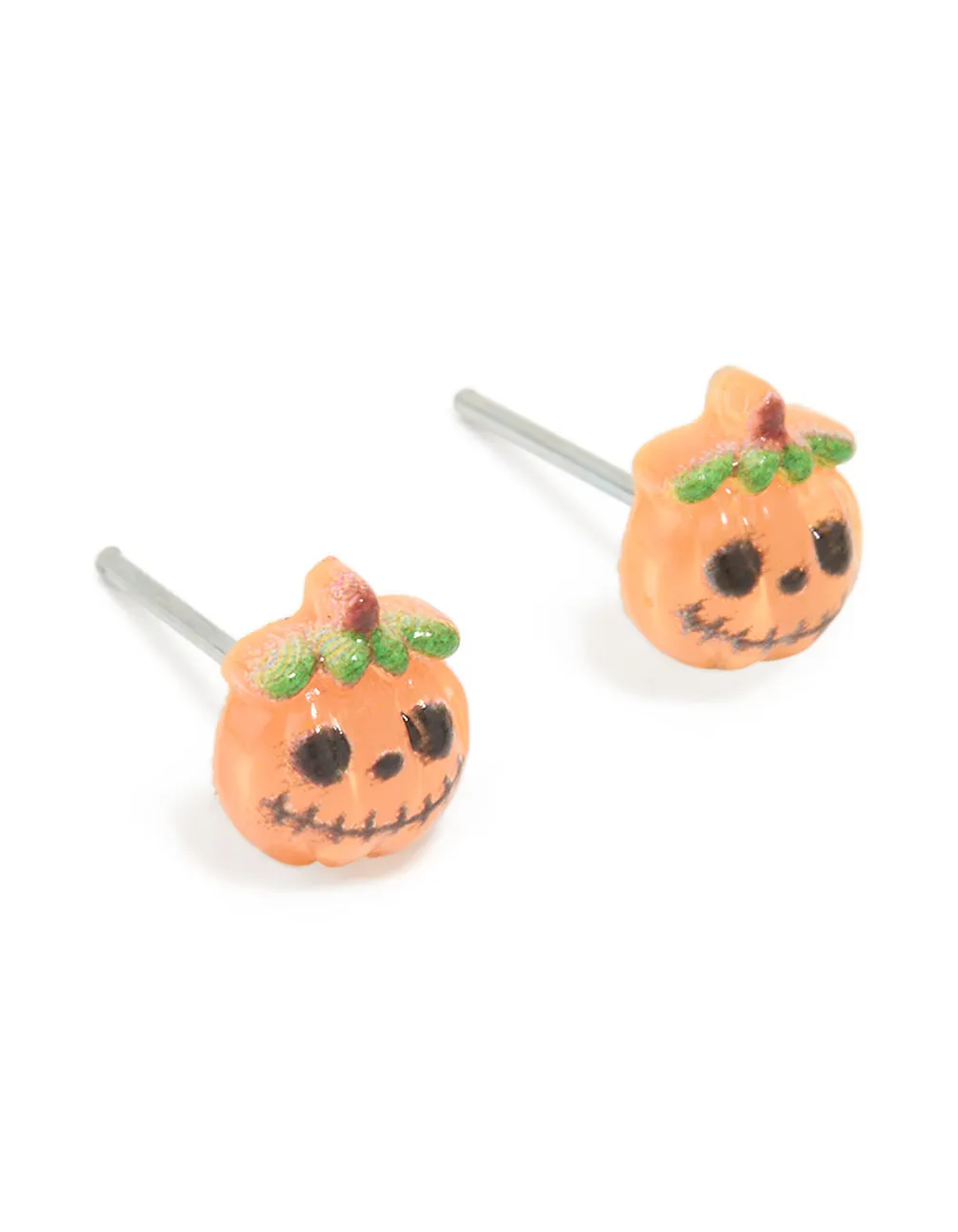 Acrylic Pumpkin Skull Face Stud Earrings sold by lovisa