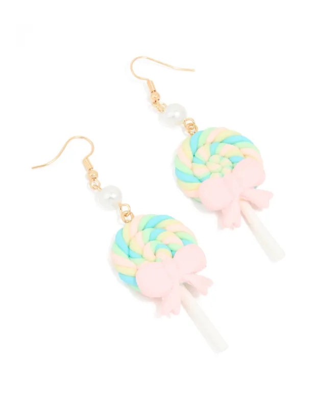 Gold Pearl Lollipop Drop Earrings sold by lovisa