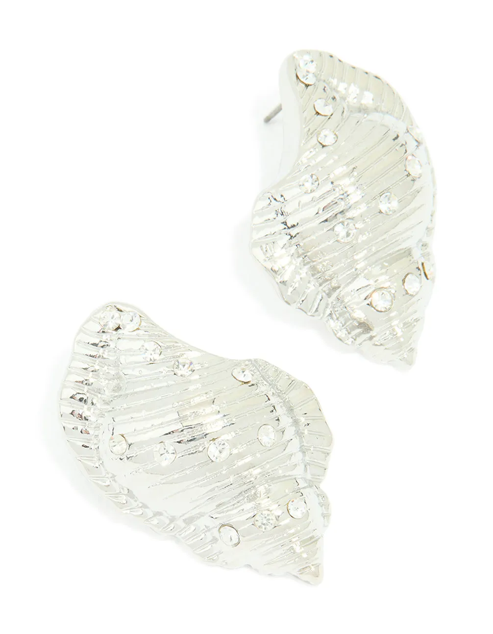 Silver Diamante Seashell Earrings sold by lovisa