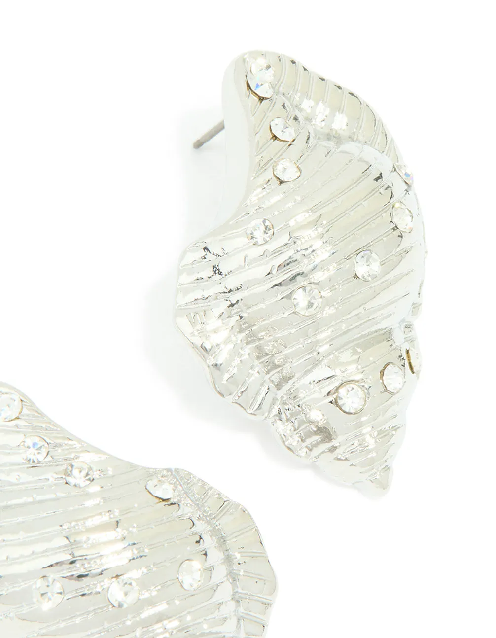Silver Diamante Seashell Earrings sold by lovisa product image thumbnail 3